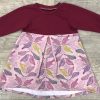 Nähpaket Kleid Vögel bordraux lange Ärmel