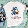 Bügelbild Drache Buch blau Größe L Damenshirt