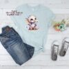 Bügelbild Drache Pusteblume weiß Größe L Damenshirt
