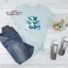 Bügelbild himmlischer Drache Wolke türkis Größe L Damenshirt