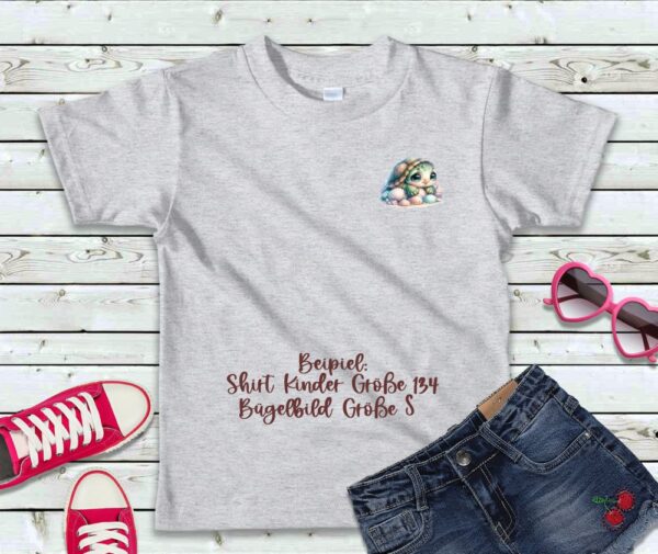 Bügelbild Schildkröte Muscheln Größe S Kindershirt