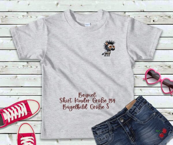 Bügelbild Funny Zebra Größe S Kindershirt