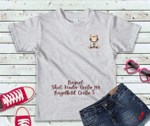 Bügelbild Schlafendes Kätzchen Größe S Kindershirt