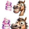 Funny Pferd Bügelbild Übersicht Größen