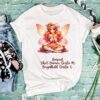 Bügelbild Blumenfee feurig rot Größe L Damenshirt