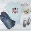 Lila Blumenfee Bügelbild Größe M Kindershirt