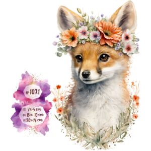 Bügelbild Fuchs mit Blumen