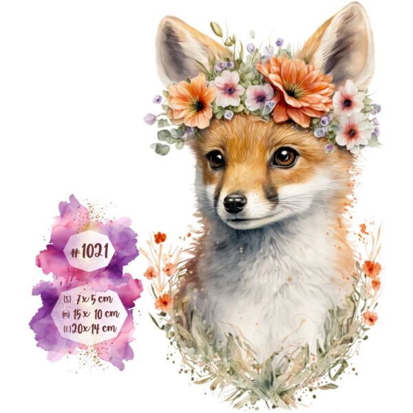 Bügelbild Fuchs mit Blumen