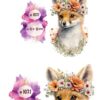 Bügelbild Fuchs mit Blumen Größen