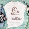 Einhorn Mama und ich Bügelbild Größe L Damenshirt
