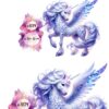Einhorn Kristall Bügelbild Übersicht Größen