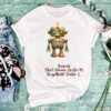 Rostiger Roboter Bügelbild Größe L Damenshirt