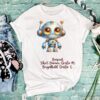 Rostiger Roboter Silber Bügelbild Größe L Damenshirt