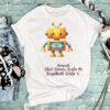 Bügelbild Roboter mit Herz Größe L