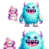 Bügelbild Monster mit Federn Größen