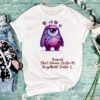 Bügelbild Monster lila grumpy Größe L
