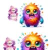 Bügelbild Monster kunterbunt Größen