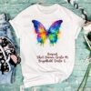 Schmetterling Bügelbild Größe L Damenshirt