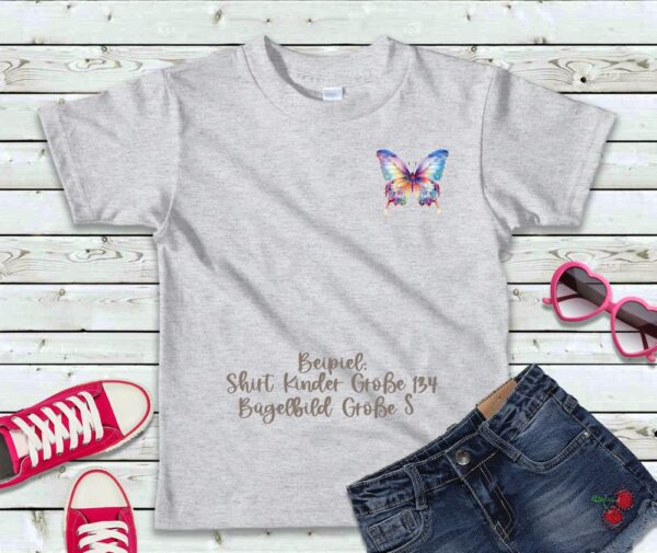 Schmetterling Bügelbild Größe S Kindershirt