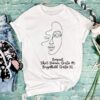 OneLine Gesicht einfach Bügelbild Größe XL Damenshirt