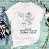 OneLine Gesicht Rose Bügelbild Größe XL Damenshirt