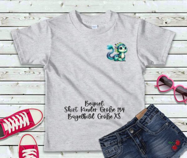 Bügelbild Drache Häuptling Größe XS Kindershirt