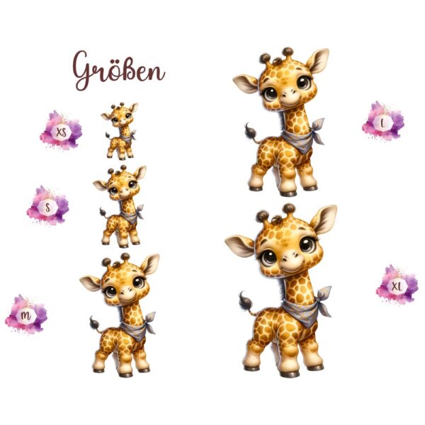 Bügelbild Giraffe Halstuch Baby Größen