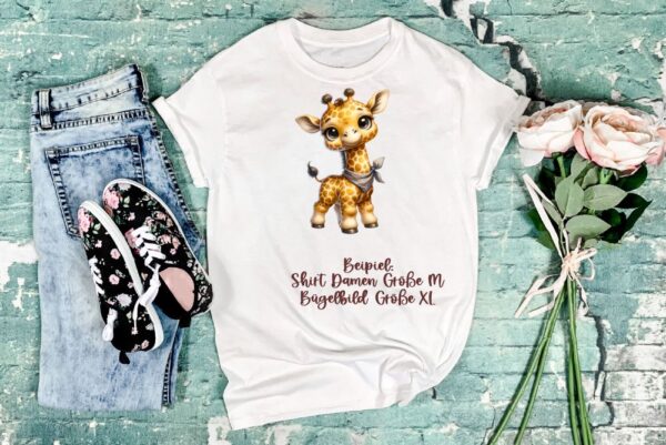 Bügelbild Giraffe Halstuch Baby Größe XL