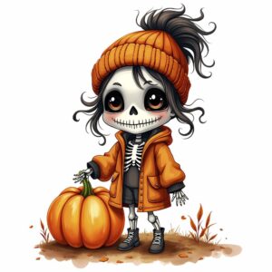 buegelbild-halloween-girl-mit-kuerbis