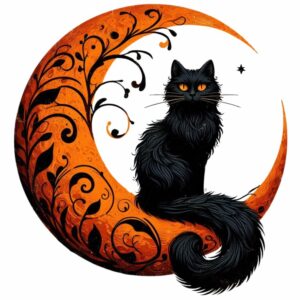 buegelbild-katze-im-orangen-mond