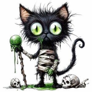 buegelbild-halloween-katze-zombie