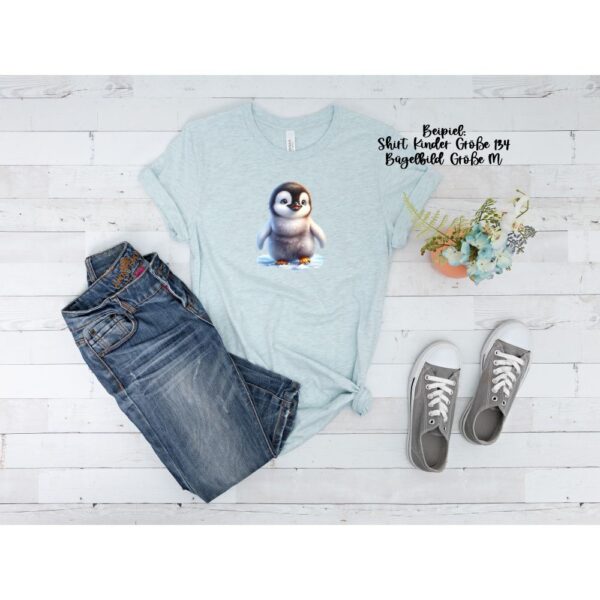 Bügelbild Winter Pinguin Eisscholle Größe M Kindershirt