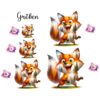 Bügelbild Winter Babyfuchs Wald Größen