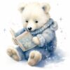 Bügelbild Winter Eisbär mit Buch