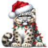 Bügelbild Weihnachten grumpy Luchs Mütze Lichterkette