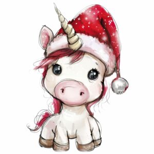 buegelbild-weihnachten-einhorn-mit-weihnachtsmuetze