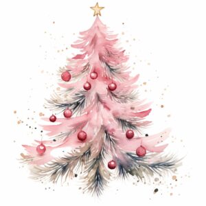 buegelbild-weihnachten-rosa-tannenbaum