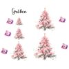 Bügelbild Weihnachten rosa Weihnachtsbaum Größen