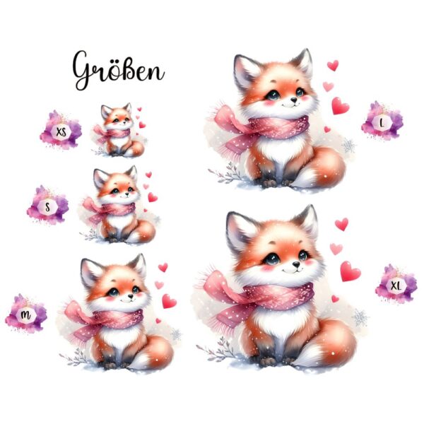 Bügelbild Liebe Baby Fuchs Größen