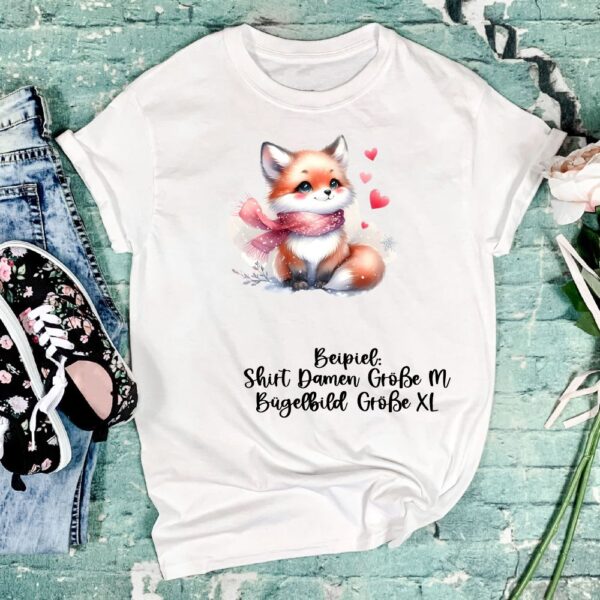 Bügelbild Liebe Baby Fuchs Größe XL Damenshirt