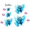 Bügelbild Ninja blau Stock Größen