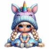 Bügelbild Mädchen Einhorn