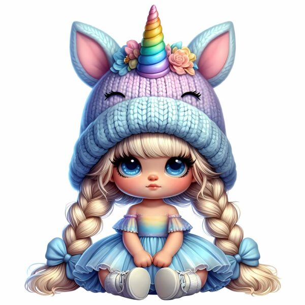 Bügelbild Mädchen Einhorn