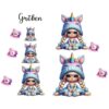 Bügelbild Mädchen Einhorn Größen