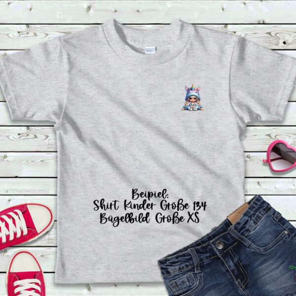 Bügelbild Mädchen Einhorn Größe XS Kindershirt