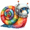 Bügelbild Astronauten Schnecke