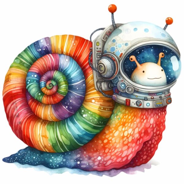 Bügelbild Astronauten Schnecke