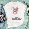 Bügelbild Ostern Hasenmädchen mit Kaugummiblase Größe XL Damenshirt