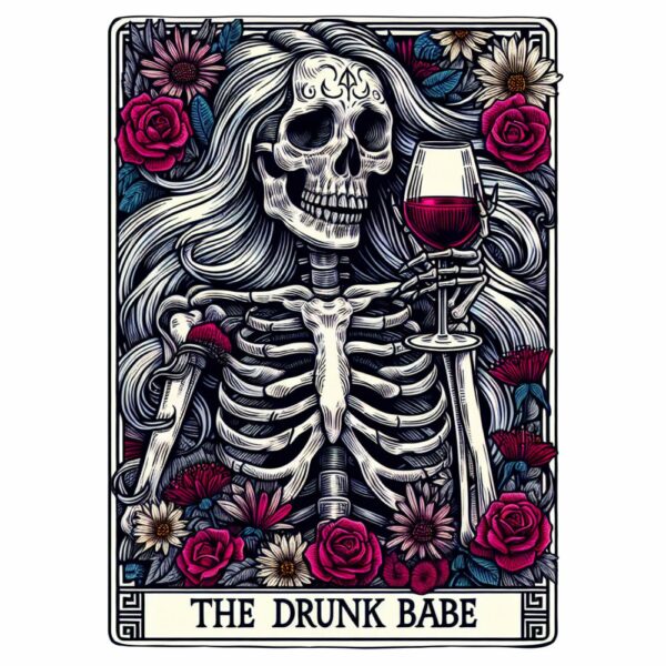 Bügelbild Tarotkarte Wein
