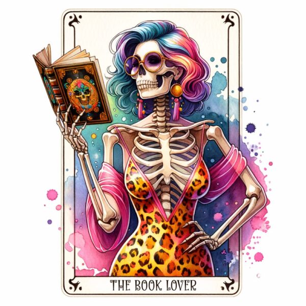 Bügelbild Tarotkarte Book Lover